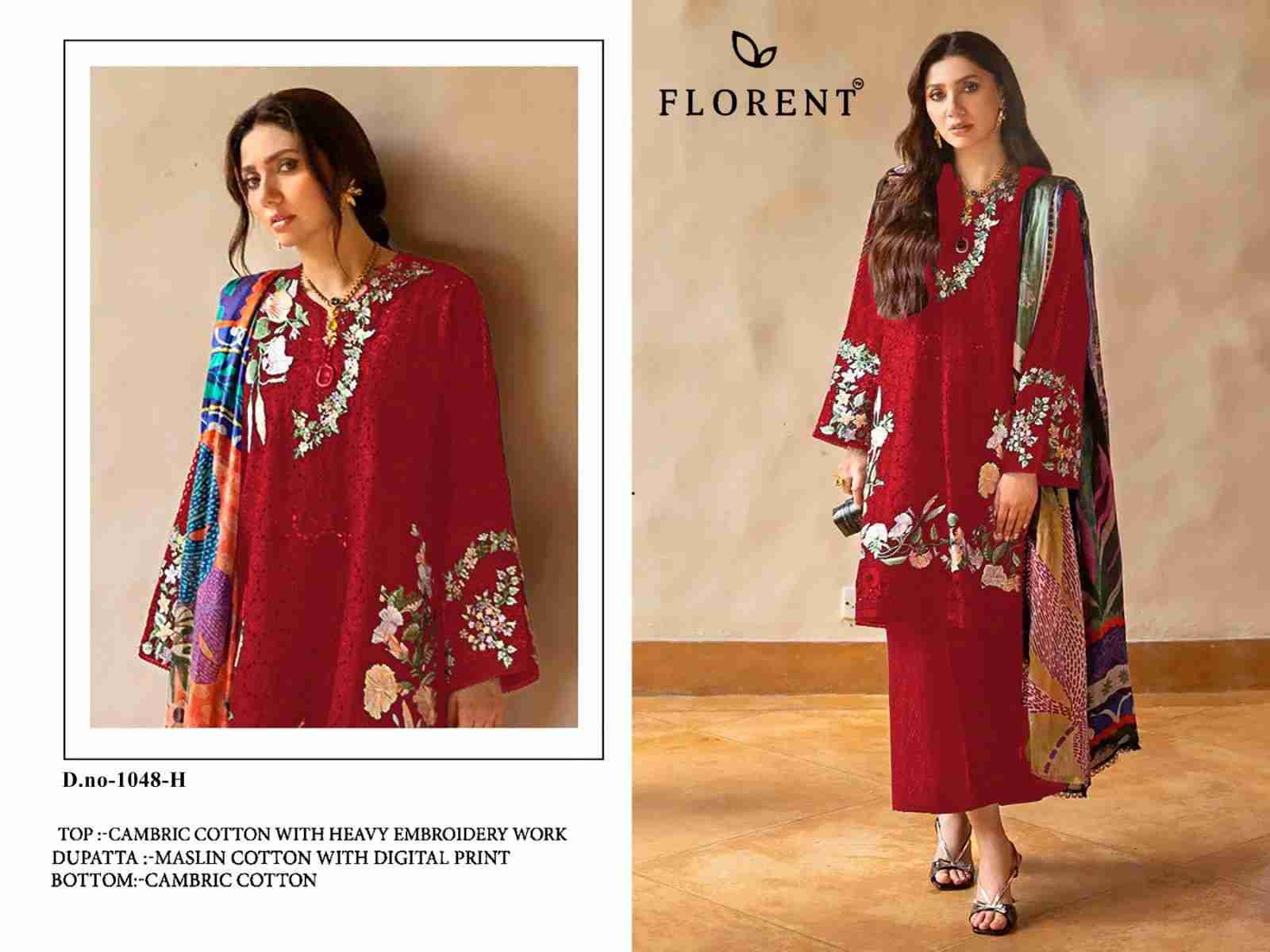 Florent 1048 Colours By Fashid Wholesale 1048-G To 1048-I Series Pakistani Suits Beautiful Fancy Colorful Stylish Party Wear & Occasional Wear Cambric Cotton Embroidery Dresses At Wholesale Price
